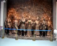 博物館雕塑中的不銹鋼人物雕塑，展館場景復原的歷史題材